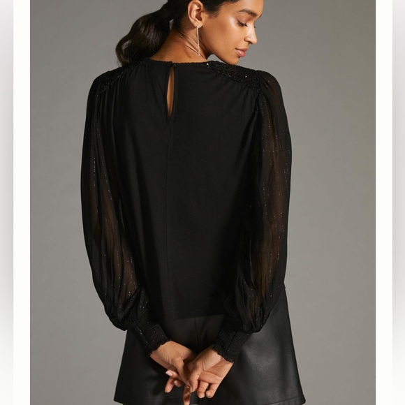 Anthropologie Bl-nk Sequin-Embellished Blouse - Picture 4 of 8